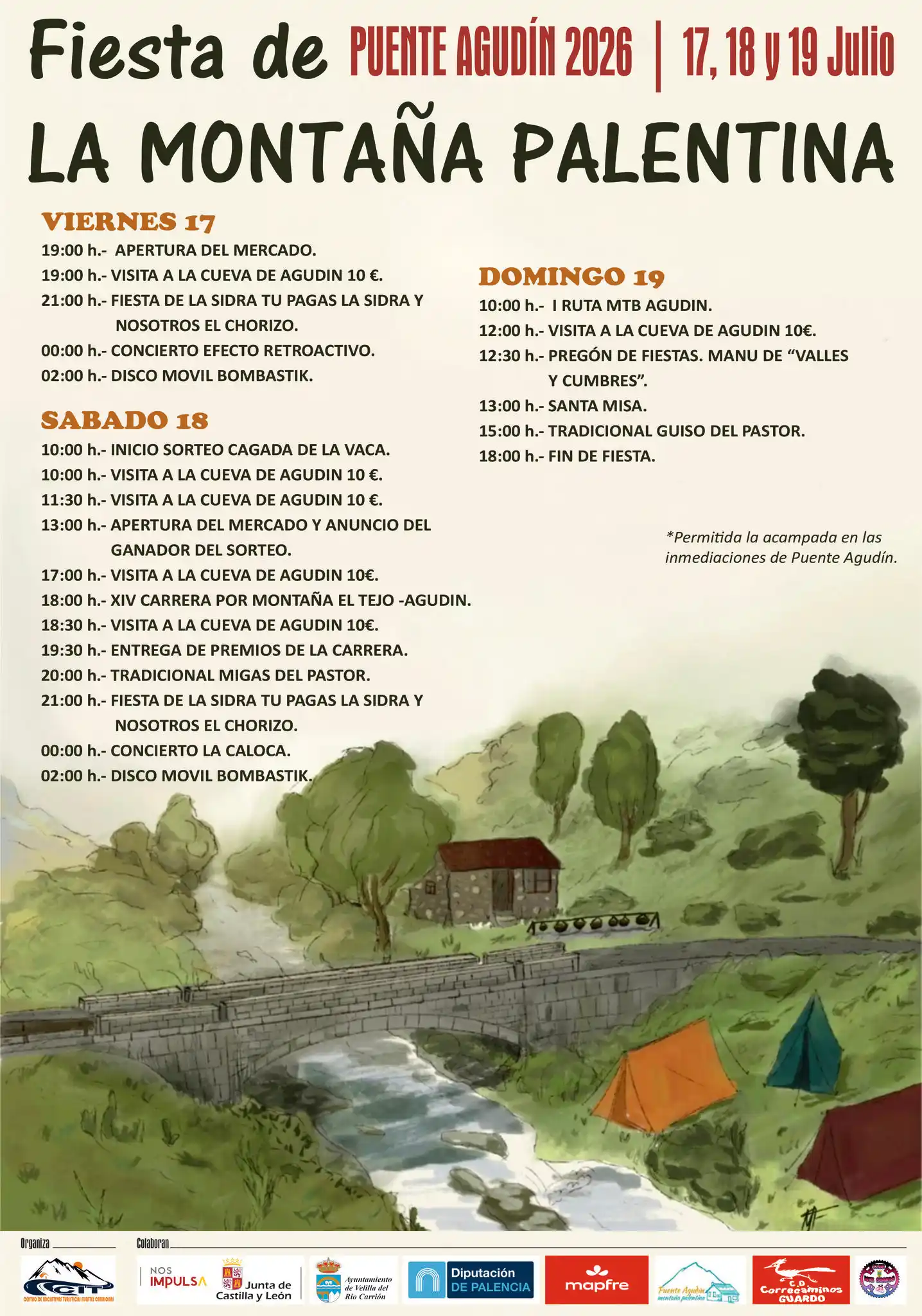 Fiesta de la Montaña Palentina 2026 en Puente Agudín